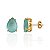Brinco Gota Zircônia Azul Leitoso - Banho de Ouro 18k - Imagem 1