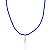 Colar Cristal Azul c/ Cavalo Marinho 38cm + extensor de 8cm - Prata 925 - Imagem 1