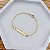Pulseira Infantil Plaquinha Coração Vazado e elo Coração 14cm - Banho de Ouro 18k - Imagem 1