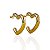 Brinco Argola Coração Grossa 3cm - Banho de Ouro 18k - Imagem 1