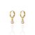 Brinco Argolinha com Pérola Pequena - Banho de Ouro 18k - Imagem 1