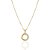 Colar Elo Português com Círculo Liso e Cravejado 40cm - Banho de Ouro 18k - Imagem 1