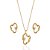 Conjunto Colar + Brinco Organico com Zircônia 45cm - Banho de Ouro 18k - Imagem 1