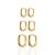 Brinco Trio de Argolinha Oval Cravejada Colorida - Banho de Ouro 18k - Imagem 1