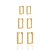 Brinco Trio de Argolinha Retangular Cravejada - Banho de Ouro 18k - Imagem 1