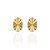 Brinco Oval Martelado Riscado - Banho de Ouro 18k - Imagem 1