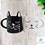 Caneca Gatinho - Gato Preto E Gato Branco - Kit com 2 canecas - Imagem 1