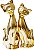 Estatueta Gatos Apaixonados - Cerâmica - Dourado Ouro - Imagem 3