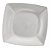 Kit 10 Prato Quadrado Branco Plástico 24cm Lanche Churrasco - Imagem 1