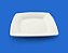 Kit 10 Prato Quadrado Branco Plástico 24cm Lanche Churrasco - Imagem 2