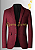 Blazer de Alfaiataria Masculino Azul Jeans Vermelho Mescla slim - Imagem 1