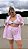CONJUNTO CAMISA E SHORTS LISTRAS ROSA - Imagem 1