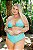 CONJUNTO BIQUÍNI CORTININHA AZUL PLUS SIZE - Imagem 1