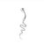 Piercing De Prata Umbigo Cobra Serpente Cravejada - Imagem 1