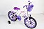 Bicicleta Infantil Menina Aro 16 violeta com acessório - Imagem 2