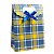 Kit com 12 Sacolas de Papel Kraft Estampa Xadrez 30x24x11cm - Imagem 4