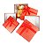 Kit com 3 Caixas Para Presente Vermelhas com Gliter Quadrada - Imagem 1