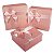 Kit com 3 Caixas De Presente Rosa Com Gliter e Laço Decorativo 3 Medidas - Imagem 1