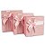 Kit com 3 Caixas De Presente Rosa Com Gliter e Laço Decorativo 3 Medidas - Imagem 2