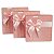 Kit com 3 Caixas De Presente Rosa Com Gliter e Laço Decorativo 3 Medidas - Imagem 4