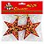 2 Enfeites Natalino Para Pendurar Estrela Vermelha 8x9cm - Imagem 5