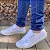 Tênis Feminino Confortável Casual Slip On Macio Sapato Liso Branco - Imagem 1