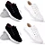 Kit 2 Pares Tênis Feminino Casual Confortável Slip On Branco Preto Liso - Imagem 1
