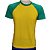 CAMISETA RAGLAN AMARELA COM MANGA VERDE 100% POLIÉSTER - Imagem 1
