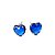 Brinco Coração Pedra Azul em Prata - Imagem 1