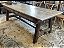 Antiga mesa cavalete em madeira nobre no tom mel , duas gavetões, pés em cavalete com trava , impecável, mede 2,50x90x80 cm altura - Imagem 3