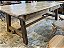 Antiga mesa cavalete em madeira nobre no tom mel , duas gavetões, pés em cavalete com trava , impecável, mede 2,50x90x80 cm altura - Imagem 2