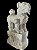 Escultura em porcelana oriental, blanc de chine, branca esmaltada , representado cão de fó , símbolo de proteção , com base trabalhada, mede 34x18x32 cm largura, peso 6 kg - Imagem 1