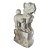 Escultura em porcelana oriental, blanc de chine, branca esmaltada , representado cão de fó , símbolo de proteção , com base trabalhada, mede 34x18x32 cm largura, peso 6 kg - Imagem 2