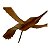 Linda escultura em madeira jacarandá , representando grande pássaro com asas , haste em ferro e base redonda em madeira, no vento ele balança de um lado para outro, pássaro mede 90x65 haste mede 1,70 metros - Imagem 2