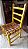 Linda cadeira em madeira amarela com assento em tiras de couro natural mede: 45x42x96 altura - Imagem 3