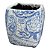 Antigo vaso importado , craquelê, azul e branco mede 17 cm - Imagem 3