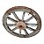 Antiga roda de carroça, original em madeira e ferro com restos de policromia , mede - Imagem 1