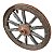 Antiga roda de carroça, original em madeira e ferro com restos de policromia , mede - Imagem 2