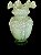 Antigo e lindo vaso em vidro opalinado em formato de flor, cor verde, mede 30x20 cm largura - Imagem 1