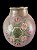 Vaso de barro pintado no tom rosa com detalhes de flores, mede 54x35 cm largura - Imagem 1