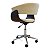 Confortável cadeira com rodizio , acento e encosto em tecido, necessita lavagem, detalhes de madeira nas laterais - Imagem 3