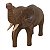 Escultura de madeira jacarandá representando elefante com dois marfins em madeira clara, mede 23x15x8 cm largura, pesa 600 gramas - Imagem 2