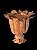 Diferente candelabro montado em chapas de ferro com restos de policromia em formato de pétalas que se movem, mede 32x34 cm largura, pesa 4 kg - Imagem 2