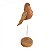 Escultura em madeira representando pássaro, haste em ferro e base redonda em madeira, mede 36 cm altura, 11x11 base, peso 500 gramas - Imagem 2