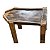 Mesa de apoio em madeira antiga em formato de queijeira, quatro pés, ótimo estado, mede 52x32x40 cm altura - Imagem 2