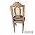 Antiga e linda cadeira Francesa, original, com lindo entalhe na saia , pés entalhados, acento em camurça, ótimo estado - Imagem 3