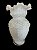 Antigo e lindo vaso em vidro opalinado em formato de flor, cor branca, mede 30x20 cm largura - Imagem 1