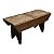 Banco ou mesinha de apoio em madeira com detalhes de barra e pés recortados, restos de policromia , mede 45x20 cm - Imagem 1