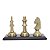 Kit Decoração Xadrez Gold Cavalo Rainha e Rei em Alumínio - Imagem 2