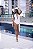 Body Flex Branco Maiô Multiuso Faixas Longas Praia, Noite, Piscina. - Imagem 4
